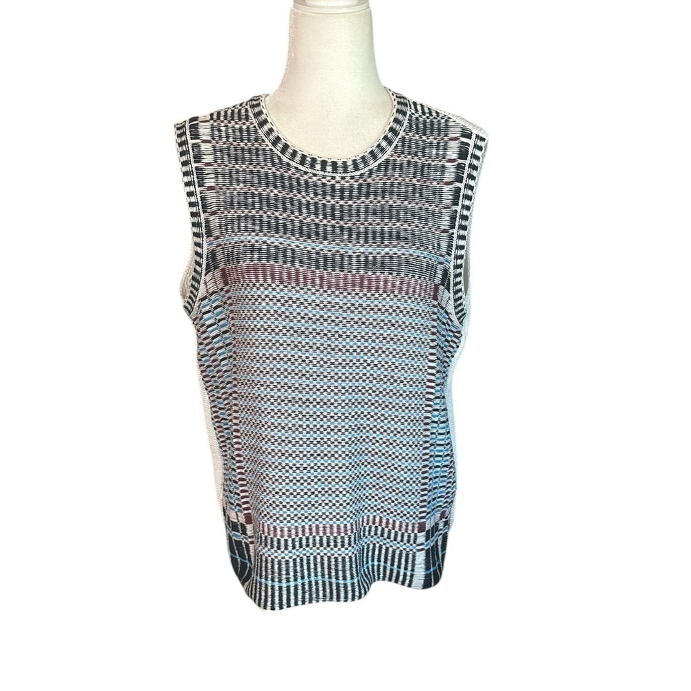 Tory Burch Black and White Scoop Neck Sweater Top